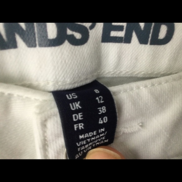 Lands End Women’s Mid Rise Straight Leg White Jeans - Picture 2 of 4